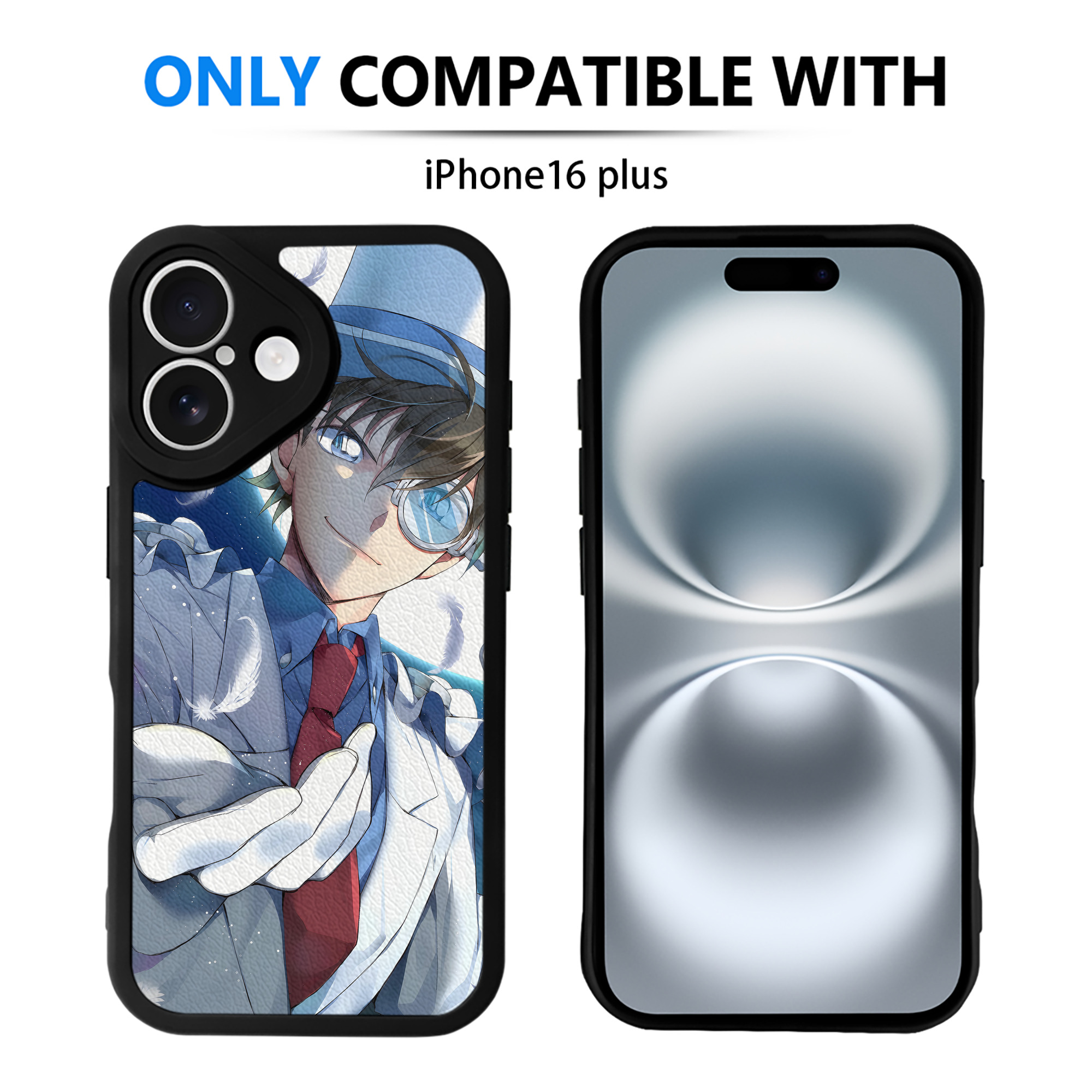 （画像用） 名探偵コナン Detective Conan 【iPhone 16シリーズ対応】シリコンスマホケース（レザー調） 材質：シリコン